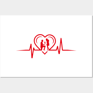 Propose Love Heartbeat Design Posters and Art